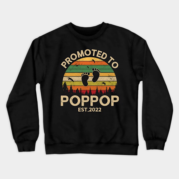 Promoted To PopPop Est 2022 Pregnancy Announcement Vintage Crewneck Sweatshirt by Michelin